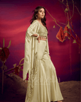 CONTEMPRORY EMBROIDERED 3PC CAPE ENSEMBLE