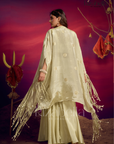 CONTEMPRORY EMBROIDERED 3PC CAPE ENSEMBLE