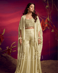 CONTEMPRORY EMBROIDERED 3PC CAPE ENSEMBLE