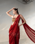 Ruby Noire Saree Set