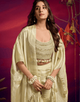 CONTEMPRORY EMBROIDERED 3PC CAPE ENSEMBLE