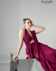 Luxe Peplum Drape Saree Set