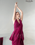 Luxe Peplum Drape Saree Set