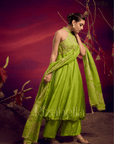 Halter neck zari anarkali