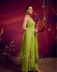 Halter neck zari anarkali