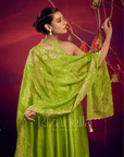 Halter neck zari anarkali