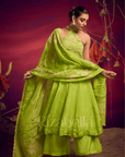 Halter neck zari anarkali