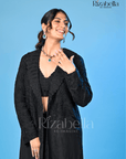 Black Rose 3-Piece Co-ord Set with Lace Jacket