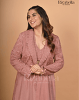 Dusty Rose 3-Piece Co-ord Set with Lace Jacket