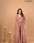 Dusty Rose 3-Piece Co-ord Set with Lace Jacket