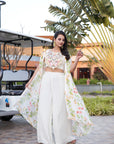 Floral Cape and Mirror Blouse - Off-White
