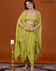 3 PCS, drape skirt with heavy dupatta
