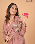 Dusty Rose 3-Piece Co-ord Set with Lace Jacket
