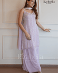 Mirror Embellished Sharara Set - Lavender