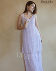 Mirror Embellished Sharara Set - Lavender
