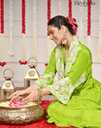 3 PCS jacket set with white Moti Handwork