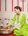 3 PCS jacket set with white Moti Handwork