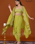 3 PCS bust, drappe skirt with heavy dupatta