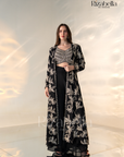 Noir Monarch Embroidered Cape Set