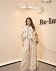 Metallic embroidered cape plazzo set