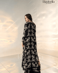 Noir Monarch Embroidered Cape Set