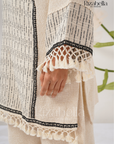 Jute Co-ord with Tribal Stitch Detail