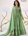 Floor-Length Anarkali with Zari Embroidery