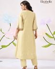 Kurta Set with Peacock & Floral handwork
