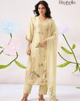 Kurta Set with Peacock & Floral handwork