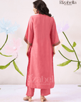 Kurta Set with Peacock & Floral Handwork