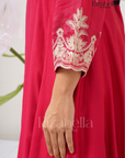 Palm Embroidered Dupatta with Anarkali Set