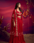 Royal zardosi skirt ensemble cape