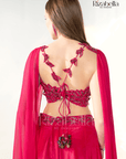 Regal pink cape style with leaf work