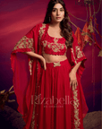 Royal zardosi skirt ensemble cape