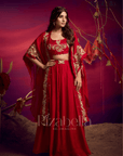 Royal zardosi skirt ensemble cape