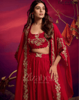 Royal zardosi skirt ensemble cape