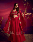 Royal zardosi skirt ensemble cape