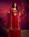 Royal zardosi skirt ensemble cape