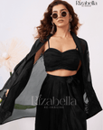 Sweetheart Drape Set with Floral Kimono