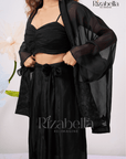 Sweetheart Drape Set with Floral Kimono