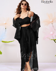 Sweetheart Drape Set with Floral Kimono