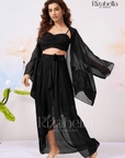 Sweetheart Drape Set with Floral Kimono