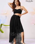Sweetheart Drape Set with Floral Kimono