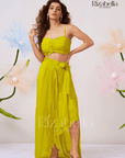 Sweetheart Drape Set with Floral Kimono