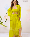 Sweetheart Drape Set with Floral Kimono