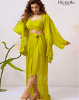 Sweetheart Drape Set with Floral Kimono