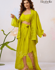Sweetheart Drape Set with Floral Kimono