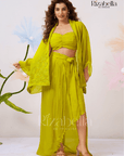 Sweetheart Drape Set with Floral Kimono