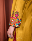Rangreza Mustard Heavy Embroidered Kurta with Straight Pant