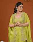 3 PCS, drape skirt with heavy dupatta